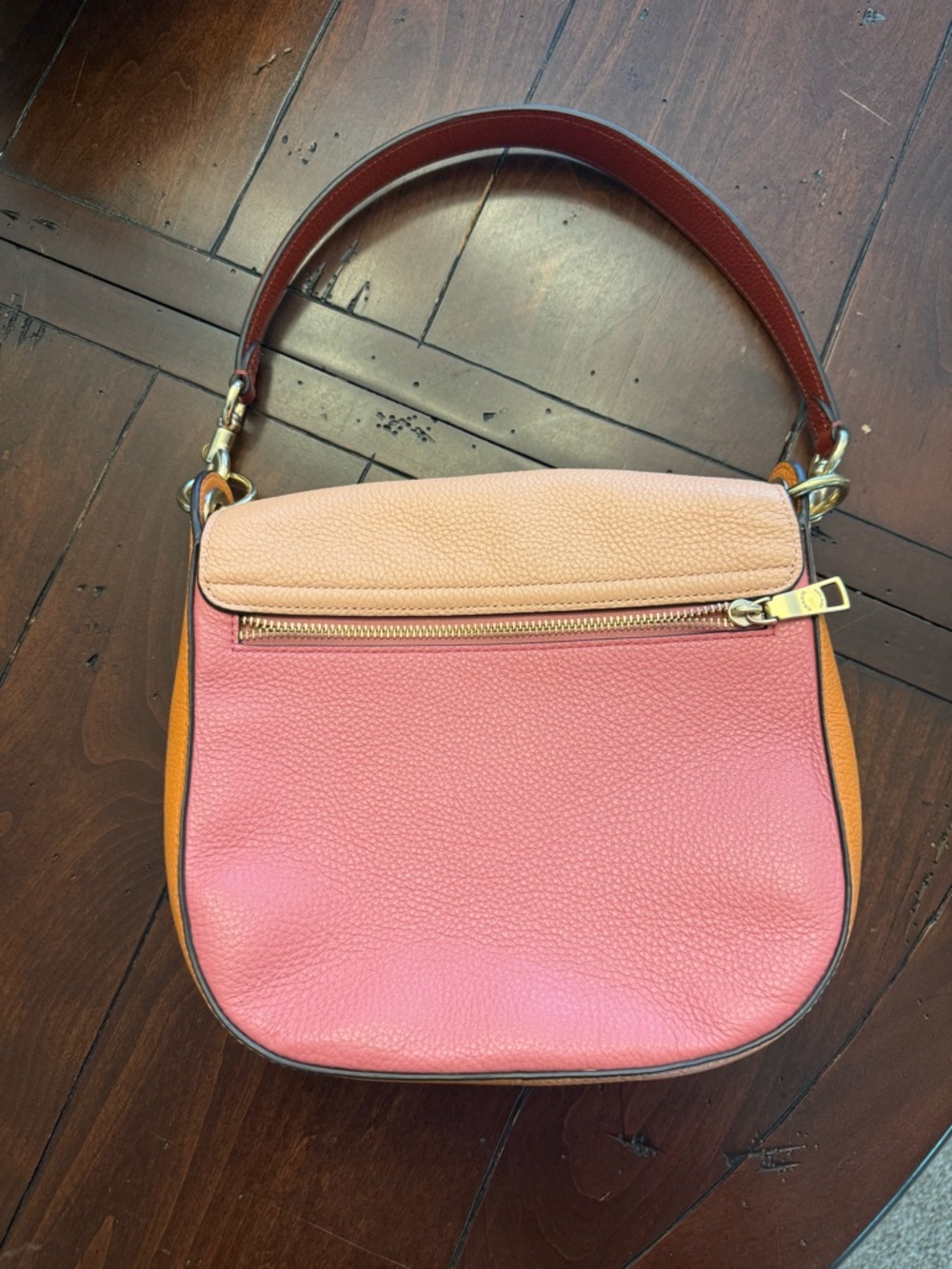 Coach Colorblock Pebbled Leather Shoulder Bag USED - Picture 3 of 14